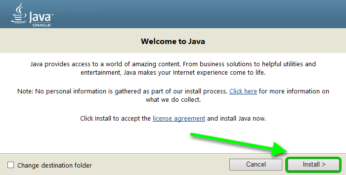 установка Java