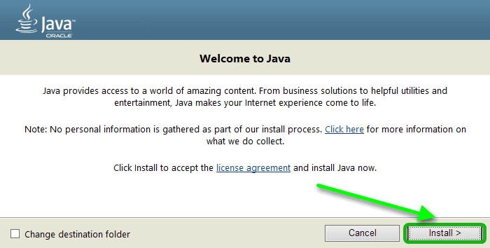 установка Java на Windows 10
